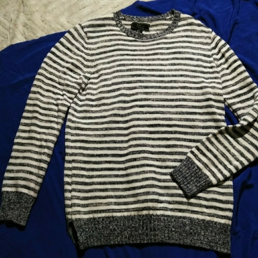 21Men Striped Crew Neck Sweater Size Large